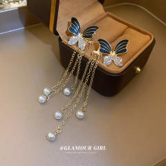 Butterfly tassel earrings