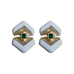 Vintage enamel ear studs
