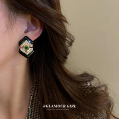 Vintage enamel ear studs