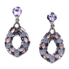Hollow drop statement earrings