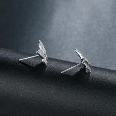 Diamond butterfly ear studs