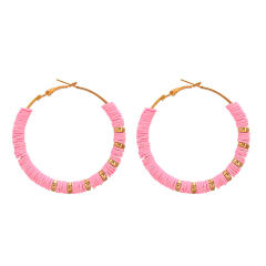 Boho heishi beads hoop earrings