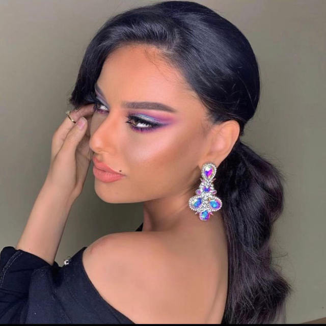 Rhinestone statement drop earrings