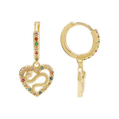 Heart drop huggie earrings