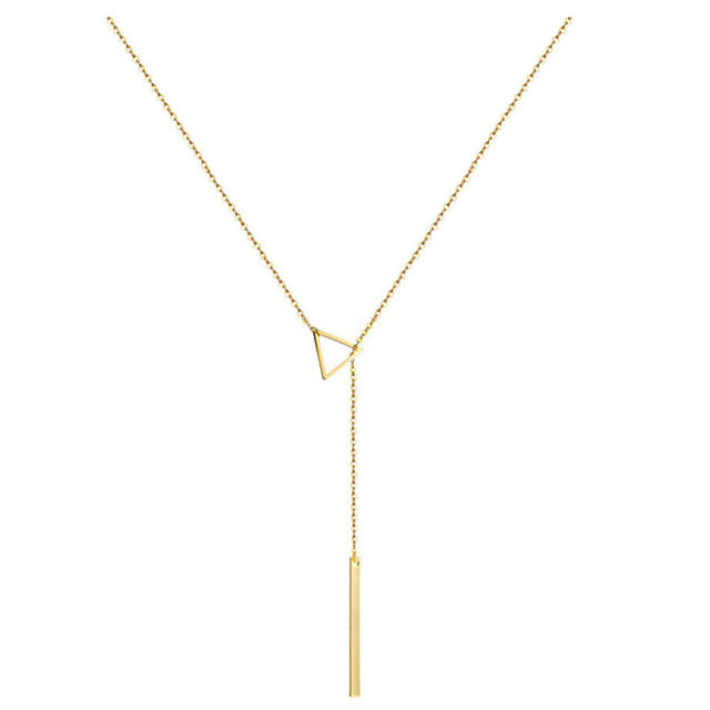 Concise dainty stainless steel necklace lariet necklace