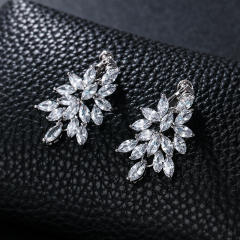 Luxury cubic zircon bridal earrings