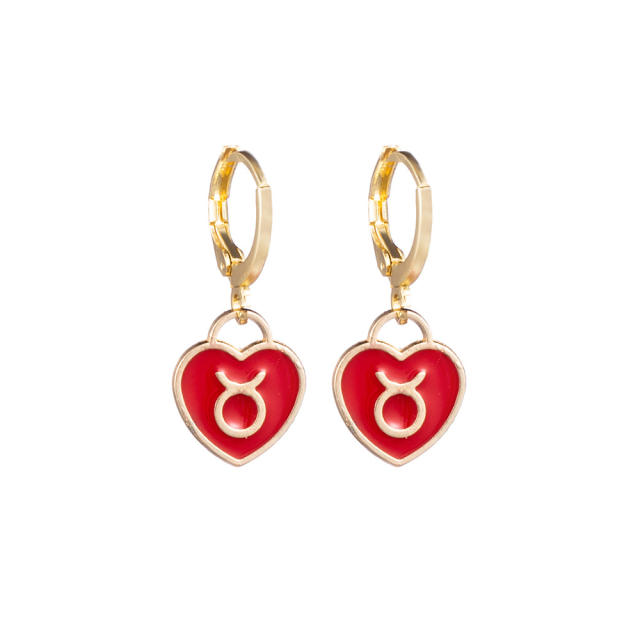 Heart-shaped constellation earrings