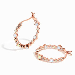 S925 moonstone hoop earrings