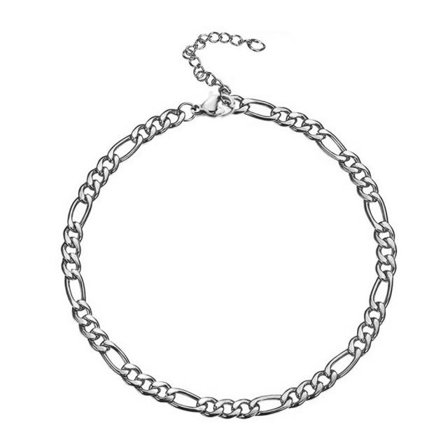 Figaro chain charm stainless steel anklet