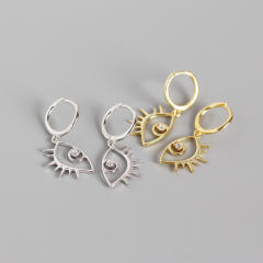 S925 eye drop huggie earrings