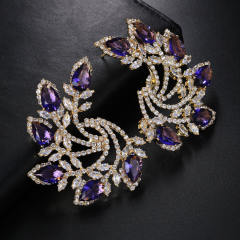 Faux Amethyst statement ear studs