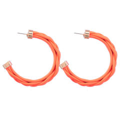 Colored braided resin open hoop earrings