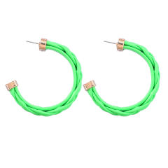 Colored braided resin open hoop earrings