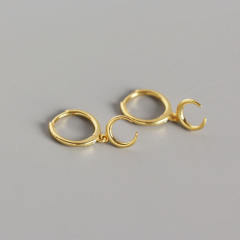 S925 moon huggie earrings