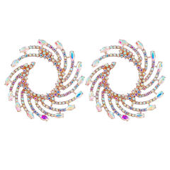 Colored rhinestone statement ear studs