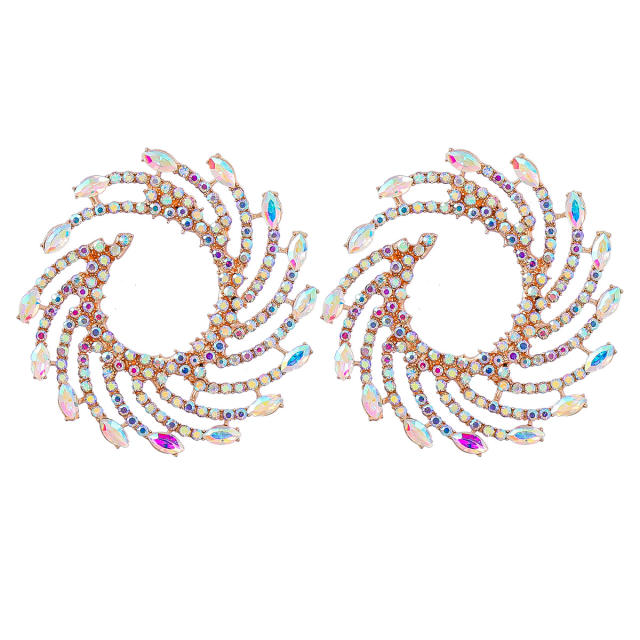 Colored rhinestone statement ear studs
