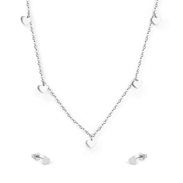 Dainty star heart charm stainless steel necklace choker