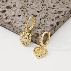 Heart drop huggie earrings