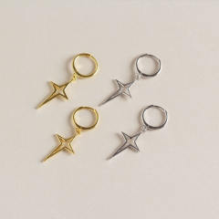S925 cross huggie earrings