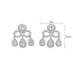 Elegant drop cubic zircon wedding earrings