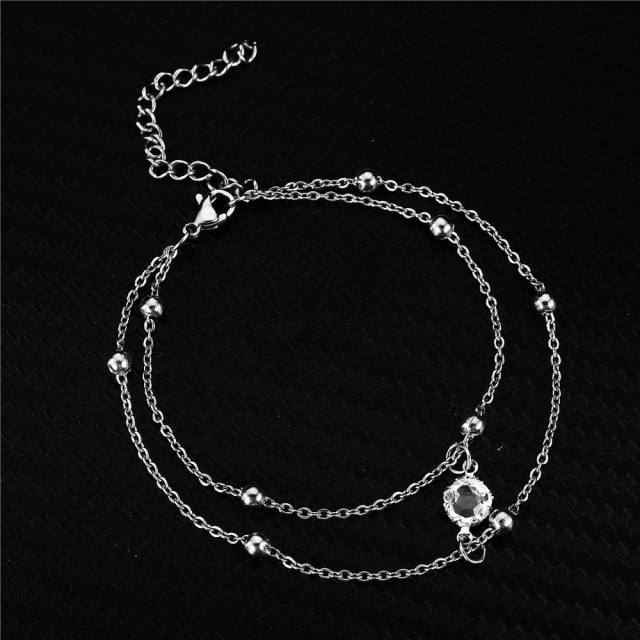 Dainty two layer stainless steel bracelet
