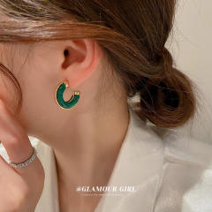 Resin open hoop earrings