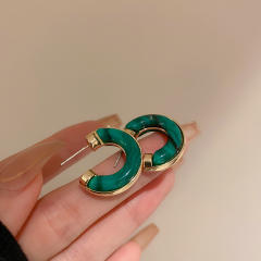 Resin open hoop earrings