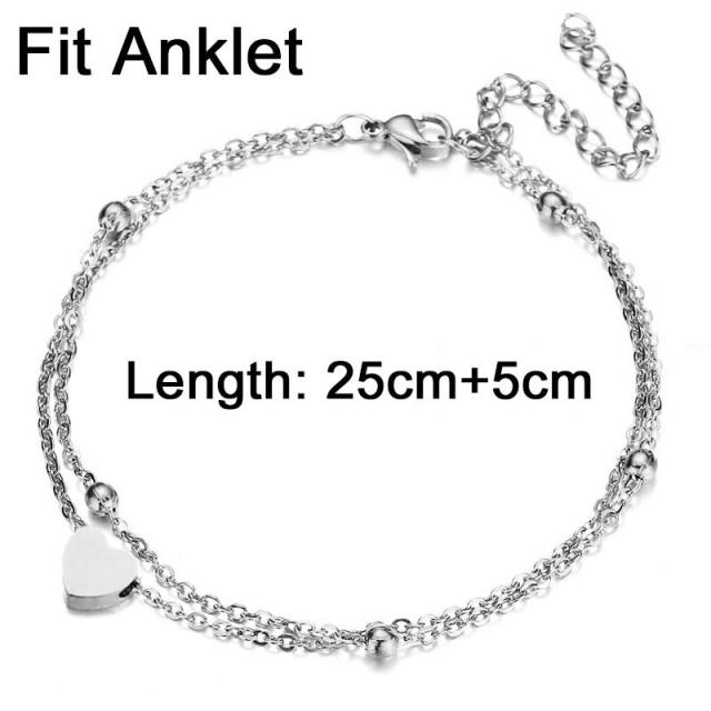 Two layer dainty stainless steel bracelet