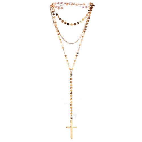 Vintage Cross stainless steel necklace lariet necklace