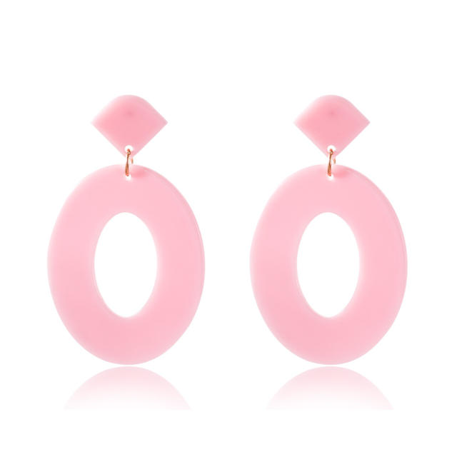 Acrylic round pendant earrings