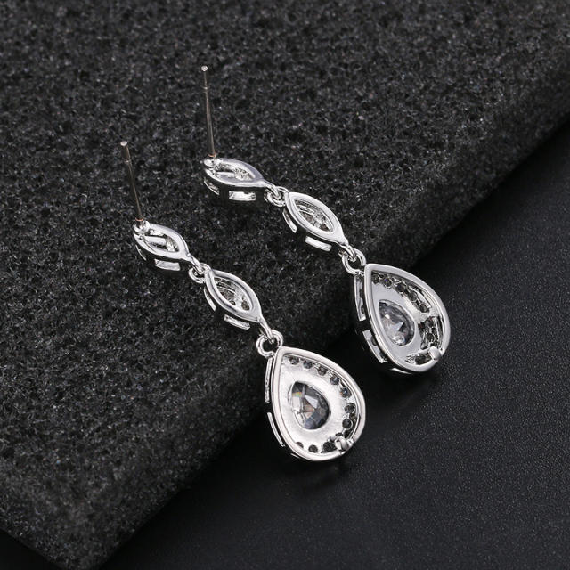Classic cubic zircon drop earrings