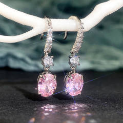 Colored cubic zircon diamond earrings