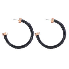 Colored braided resin open hoop earrings