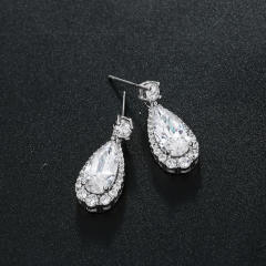 Cubic zircon elegant drop earrings