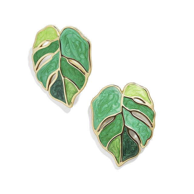 Ins leaf-shaped earring