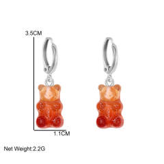 Cute jellly bear colored huggie earrings