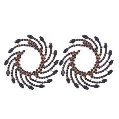 Colored rhinestone statement ear studs