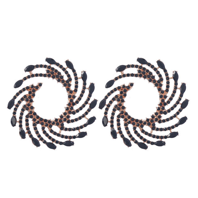 Colored rhinestone statement ear studs