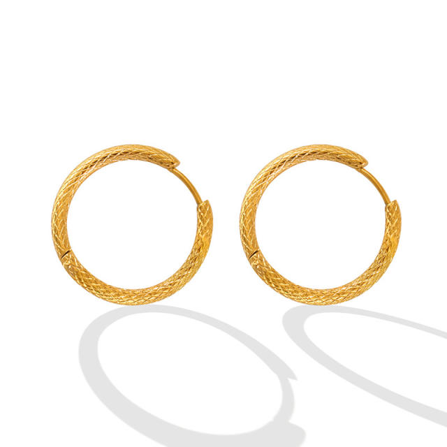 Titanium steel hoop earrings