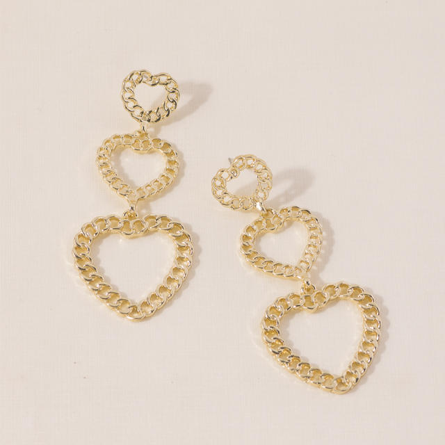 Cuban chain pendant earrings