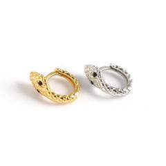 S925 snake huggie earrings