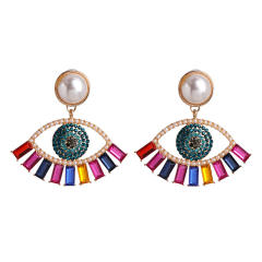 Diamond evil eye earrings