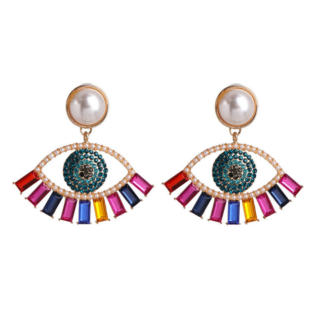 Diamond evil eye earrings