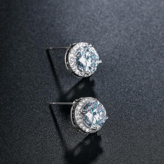 Elegant S925 needle round ear studs