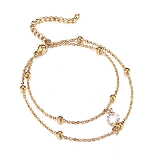 Dainty two layer stainless steel bracelet