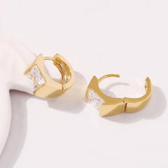 Zircon huggie earrings