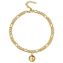 Figaro chain charm stainless steel anklet