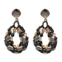 Hollow drop statement earrings