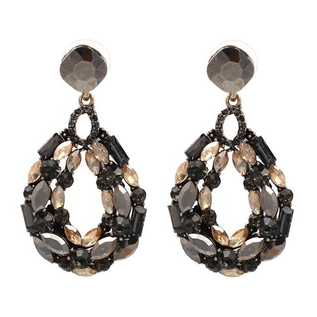 Hollow drop statement earrings