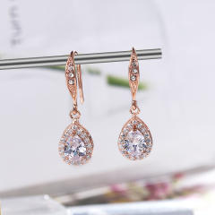 Drop cubic zircon bridal earrings